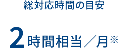 総対応時間の目安 2時間相当/月