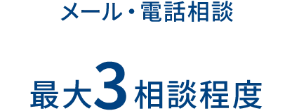 メール・電話相談 最大3相談程度