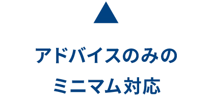 ▲ アドバイスのみのミニマム対応