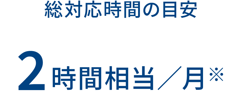 総対応時間の目安 2時間相当/月